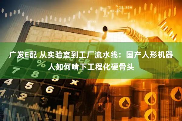广发E配 从实验室到工厂流水线：国产人形机器人如何啃下工程化硬骨头